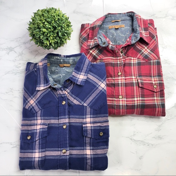 JACH’S Girlfriend plaid long sleeve shirt bundle - Picture 1 of 13